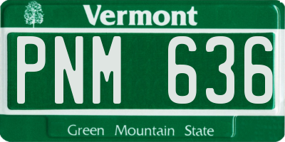 VT license plate PNM636