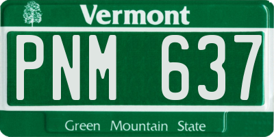 VT license plate PNM637