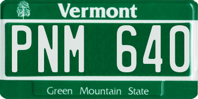VT license plate PNM640