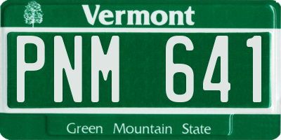 VT license plate PNM641