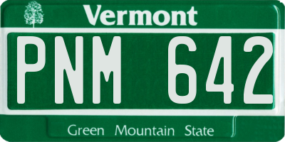 VT license plate PNM642