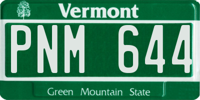 VT license plate PNM644