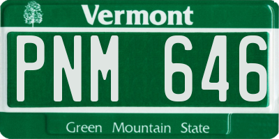 VT license plate PNM646