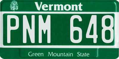 VT license plate PNM648