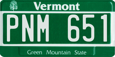 VT license plate PNM651