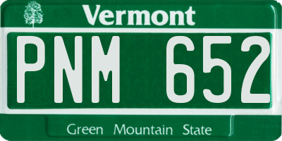 VT license plate PNM652