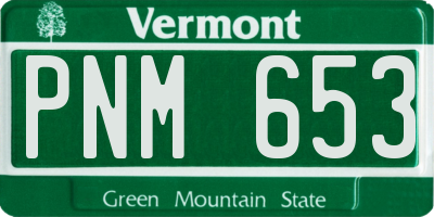 VT license plate PNM653