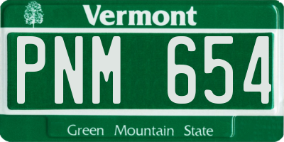 VT license plate PNM654
