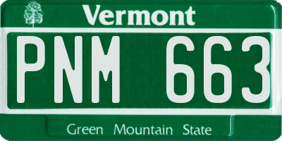VT license plate PNM663