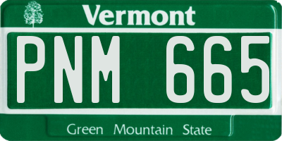 VT license plate PNM665