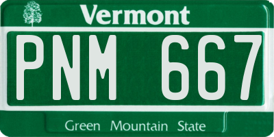 VT license plate PNM667