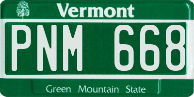 VT license plate PNM668