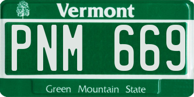 VT license plate PNM669