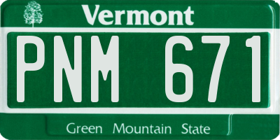 VT license plate PNM671