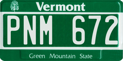 VT license plate PNM672