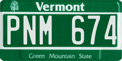 VT license plate PNM674