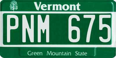 VT license plate PNM675