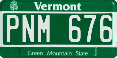 VT license plate PNM676