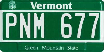 VT license plate PNM677