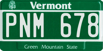 VT license plate PNM678