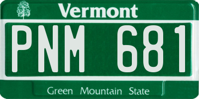 VT license plate PNM681