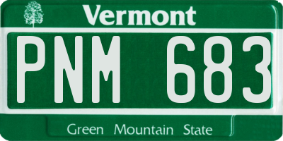 VT license plate PNM683