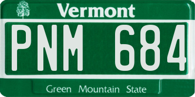 VT license plate PNM684