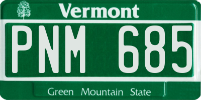VT license plate PNM685