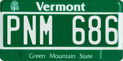 VT license plate PNM686