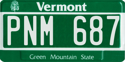 VT license plate PNM687