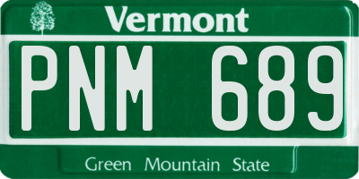VT license plate PNM689