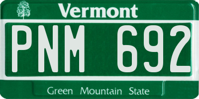 VT license plate PNM692