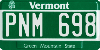 VT license plate PNM698