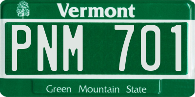 VT license plate PNM701