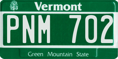 VT license plate PNM702