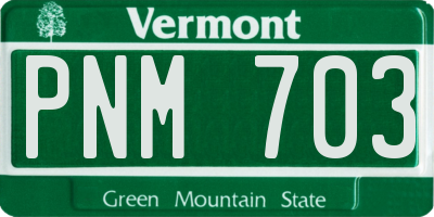 VT license plate PNM703