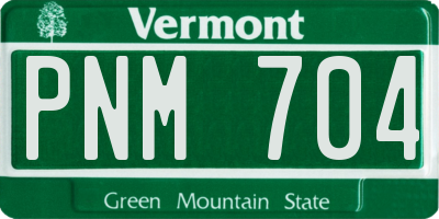 VT license plate PNM704