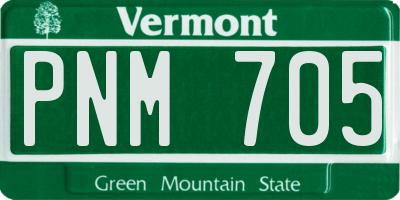 VT license plate PNM705