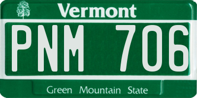VT license plate PNM706