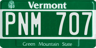 VT license plate PNM707