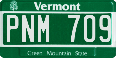 VT license plate PNM709