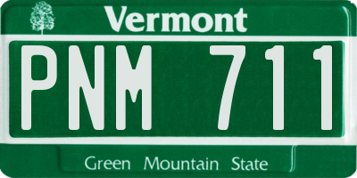 VT license plate PNM711