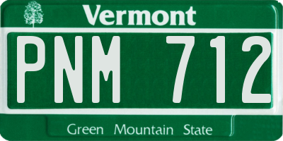 VT license plate PNM712