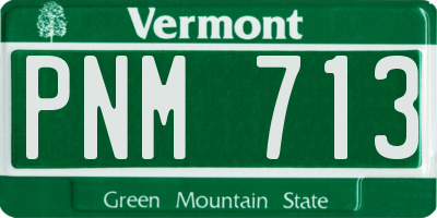 VT license plate PNM713