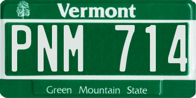 VT license plate PNM714