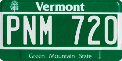 VT license plate PNM720
