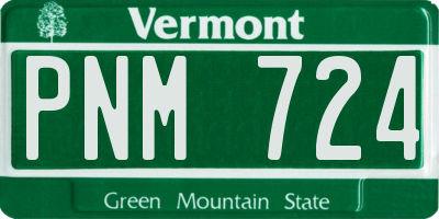 VT license plate PNM724