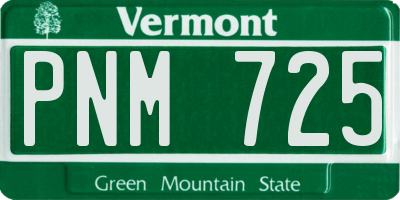 VT license plate PNM725