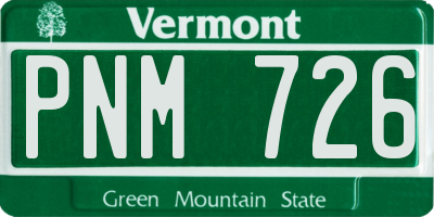 VT license plate PNM726