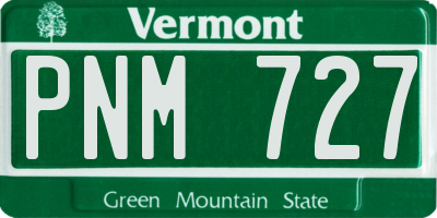 VT license plate PNM727